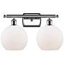 Ballston Athens 8" 2 Light 18" Bath Light - Polished Chrome - Whi