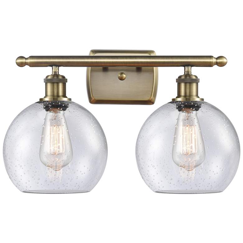 Image 1 Ballston Athens 8" 2 Light 18" LED Bath Light - Antique Brass - S