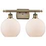 Ballston Athens 8" 2 Light 18" LED Bath Light - Antique Brass - W