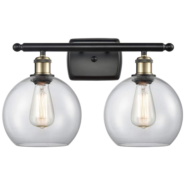 Image 1 Ballston Athens 8" 2 Light 18" LED Bath Light - Black Brass - Cle