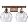 Ballston Athens 8" 2 Light 18" LED Bath Light - Copper - Seedy Sh