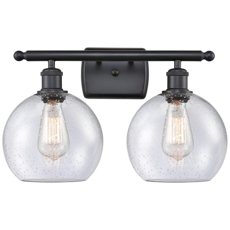 Image 1 Ballston Athens 8" 2 Light 18" LED Bath Light - Matte Black - See