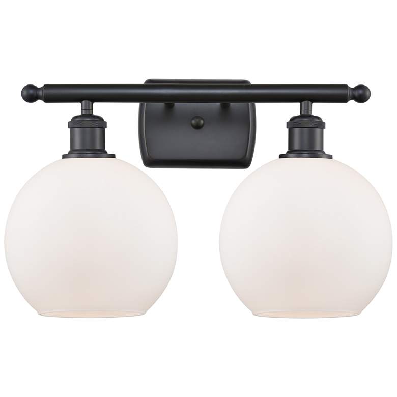 Image 1 Ballston Athens 8" 2 Light 18" LED Bath Light - Matte Black - Whi