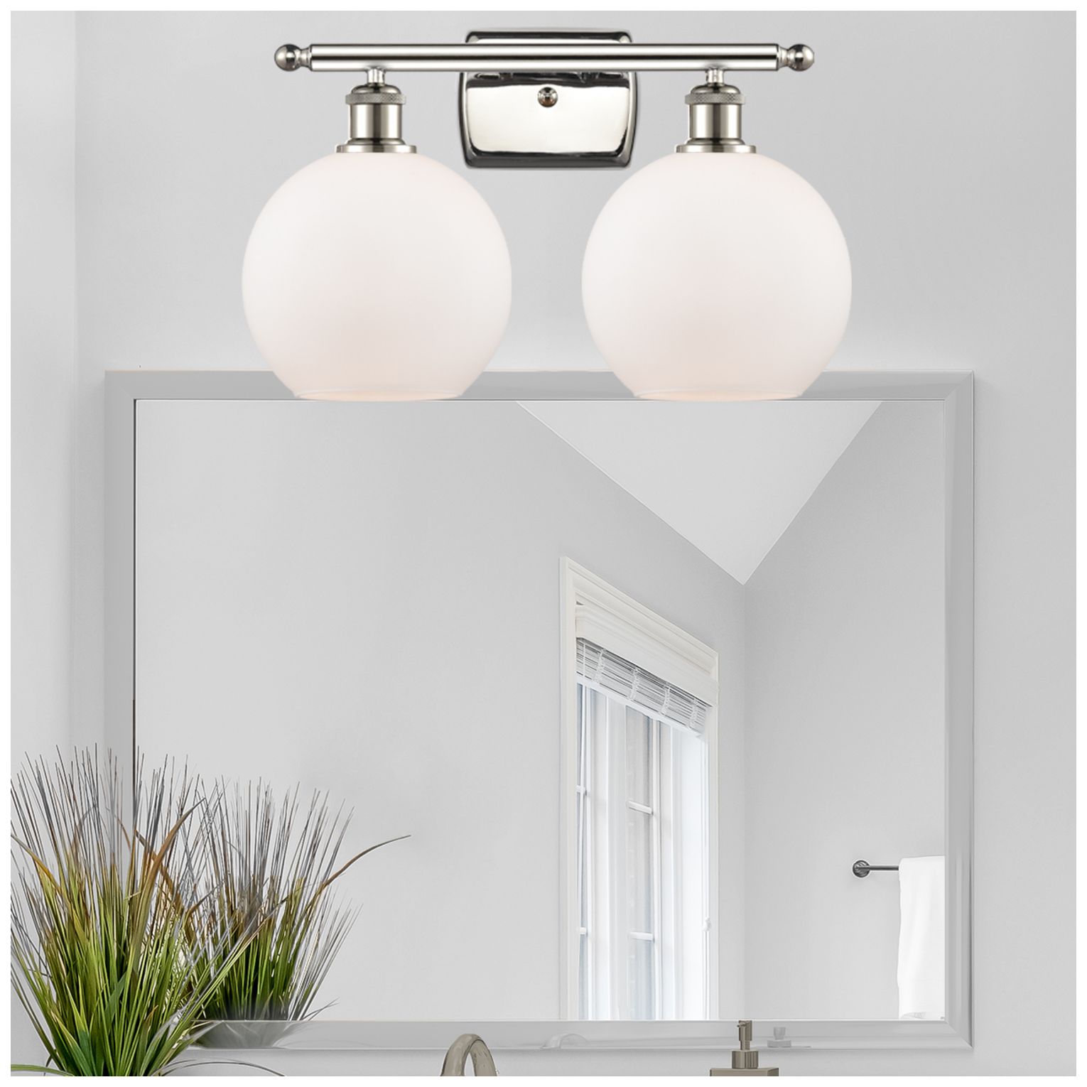 Image 3 Ballston Athens 8" 2 Light 18" LED Bath Light - Polished Nickel - more views