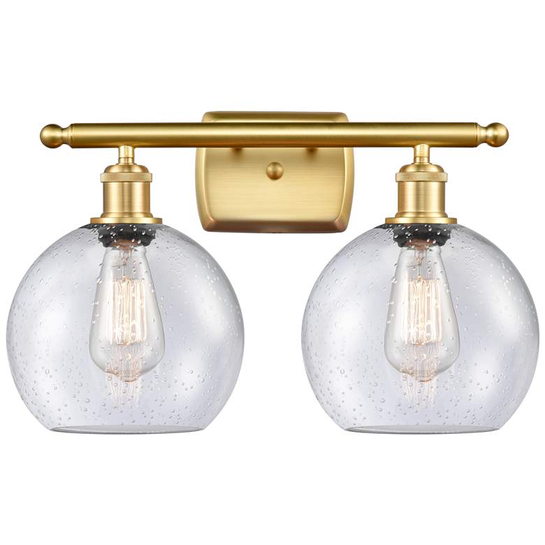 Image 1 Ballston Athens 8" 2 Light 18" LED Bath Light - Satin Gold - Seed