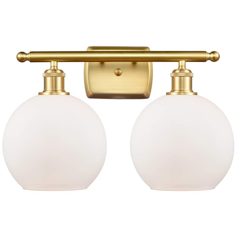 Image 1 Ballston Athens 8" 2 Light 18" LED Bath Light - Satin Gold - Whit