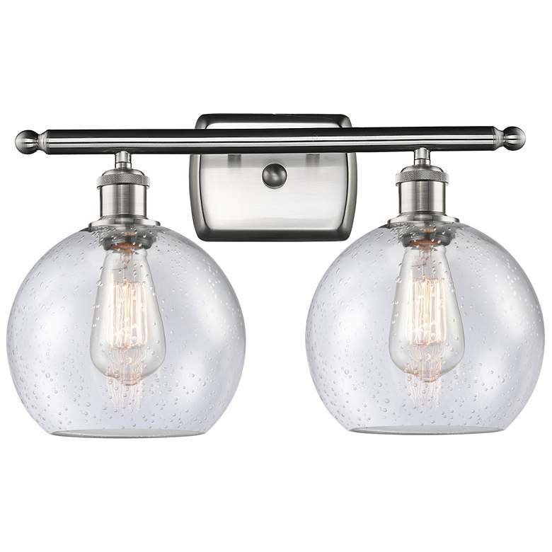 Image 1 Ballston Athens 8" 2 Light 18" LED Bath Light - Satin Nickel - Se