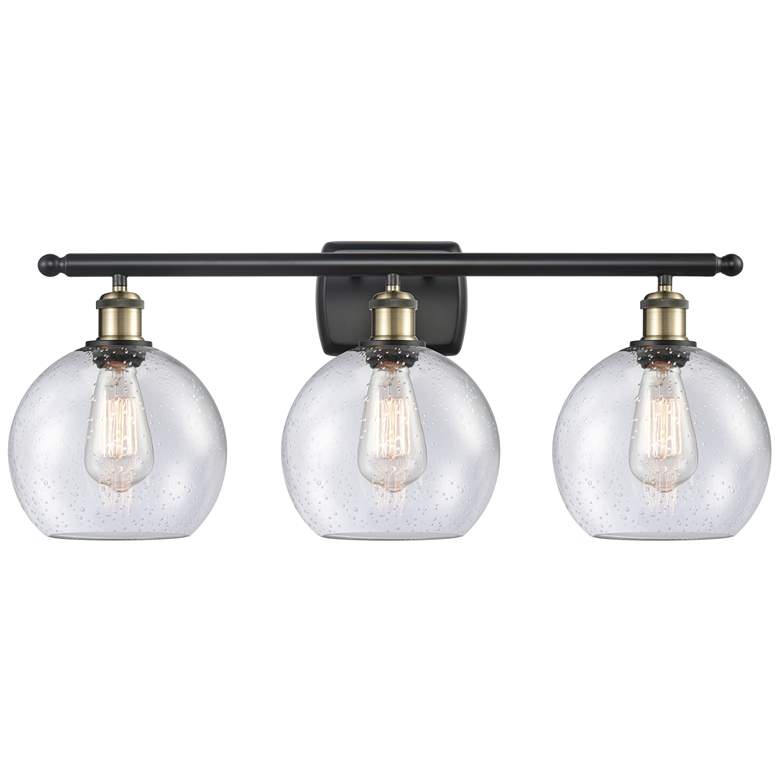 Image 1 Ballston Athens 8" 3 Light 26" Bath Light - Black Brass - Seedy S