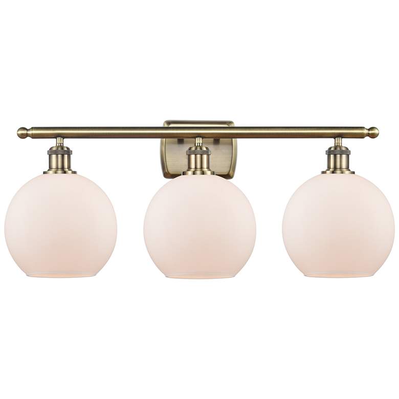 Image 1 Ballston Athens 8" 3 Light 26" LED Bath Light - Antique Brass - W