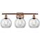 Ballston Athens 8" 3 Light 26" LED Bath Light - Copper - Clear Sh