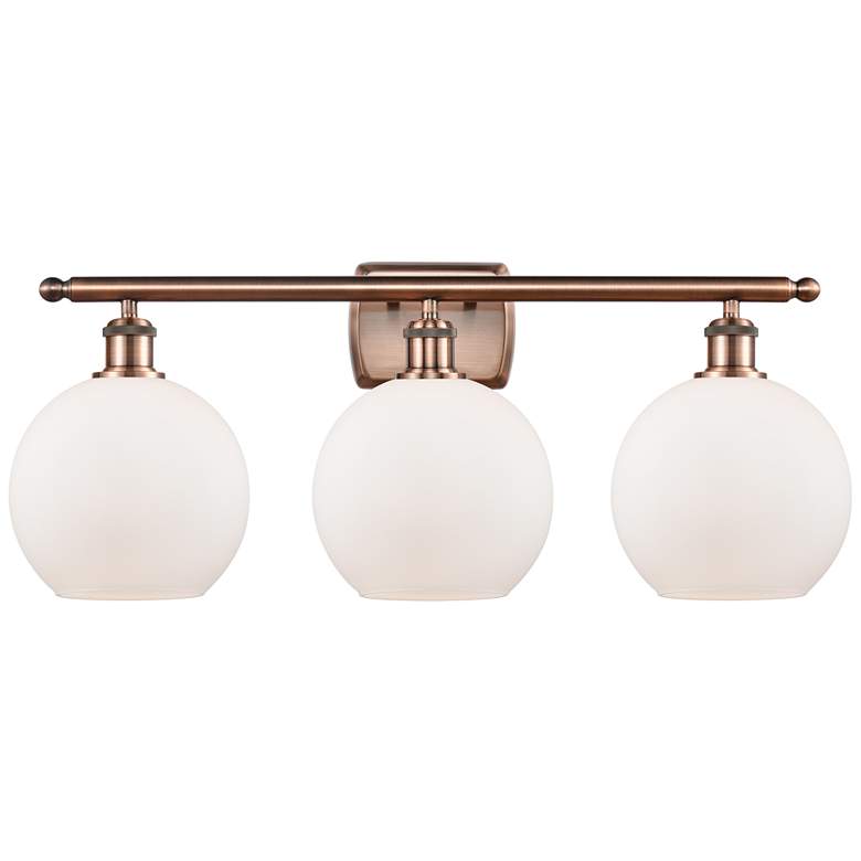 Image 1 Ballston Athens 8" 3 Light 26" LED Bath Light - Copper - White Sh
