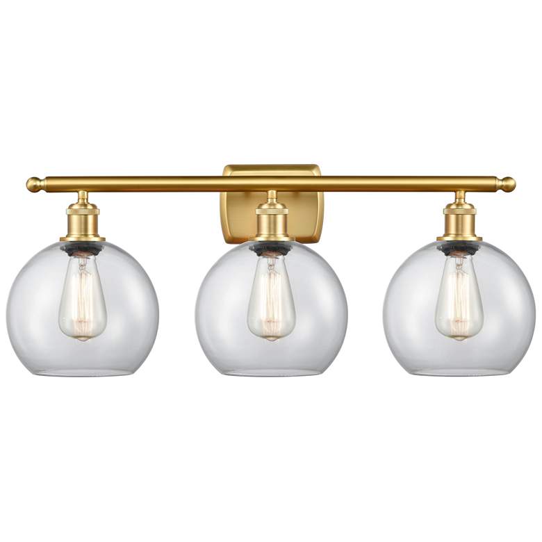 Image 1 Ballston Athens 8" 3 Light 26" LED Bath Light - Satin Gold - Clea