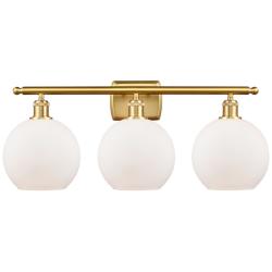 Ballston Athens 8" 3 Light 26" LED Bath Light - Satin Gold - Whit