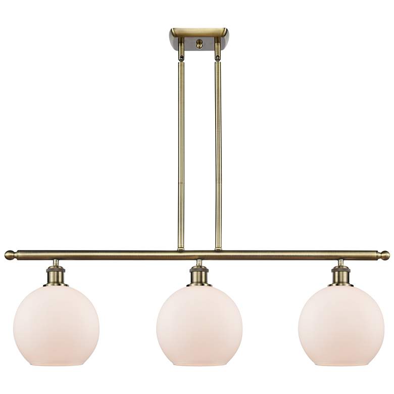 Image 1 Ballston Athens 8" 3 Light 36" Island Light - Antique Brass - Ma