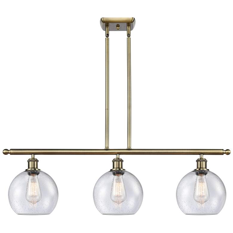 Image 1 Ballston Athens 8" 3 Light 36" Island Light - Antique Brass - Se
