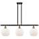 Ballston Athens 8" 3 Light 36" Island Light - Black Brass - Whit