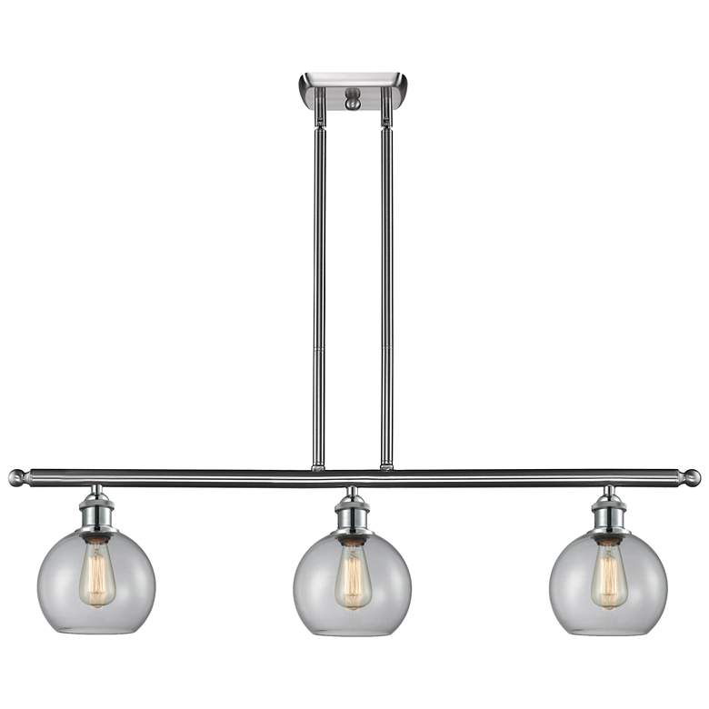 Image 1 Ballston Athens 8" 3 Light 36" Island Light - Brushed Satin Nicke