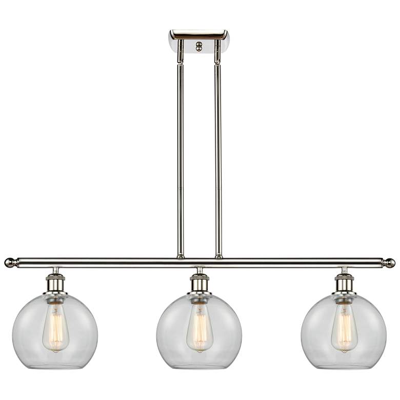 Image 1 Ballston Athens 8" 3 Light 36" Island Light - Polished Nickel -