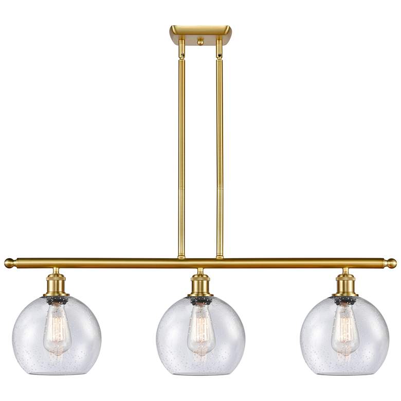 Image 1 Ballston Athens 8" 3 Light 36" Island Light - Satin Gold - Seedy