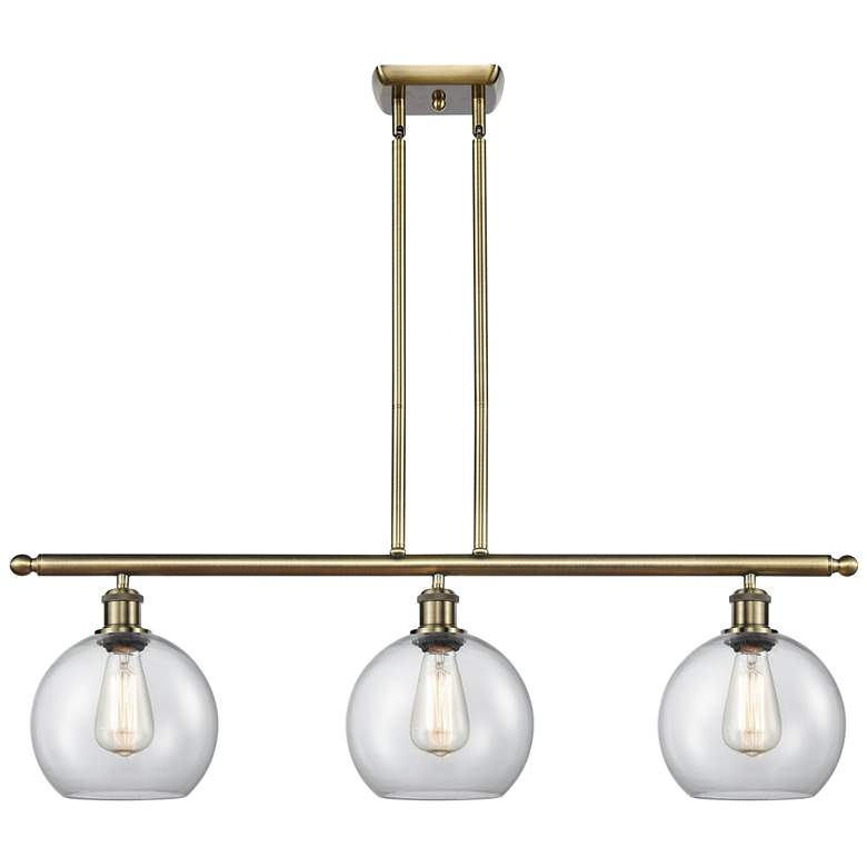 Image 1 Ballston Athens 8" 3 Light 36" LED Island Light - Antique Brass