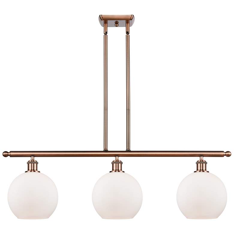 Image 1 Ballston Athens 8" 3 Light 36" LED Island Light - Copper - White
