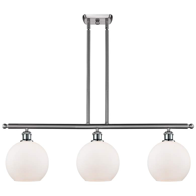Image 1 Ballston Athens 8" 3 Light 36" LED Island Light - Satin Nickel -