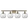 Ballston Athens 8" 4 Light 36" Bath Light - Antique Brass - Clear