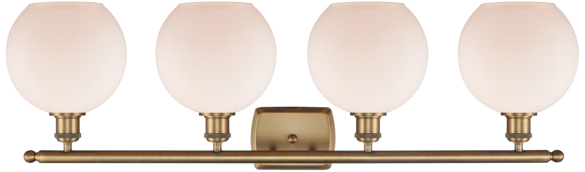 Image 2 Ballston Athens 8" 4 Light 36" Bath Light - Brushed Brass - White more views