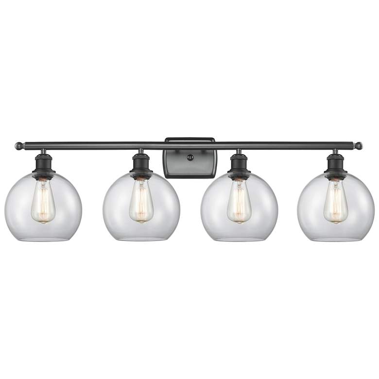 Image 1 Ballston Athens 8" 4 Light 36" Bath Light - Matte Black - Clear S