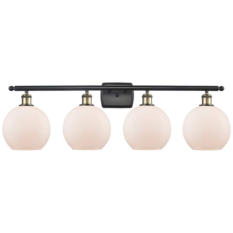Image 1 Ballston Athens 8" 4 Light 36" LED Bath Light - Black Brass - Whi