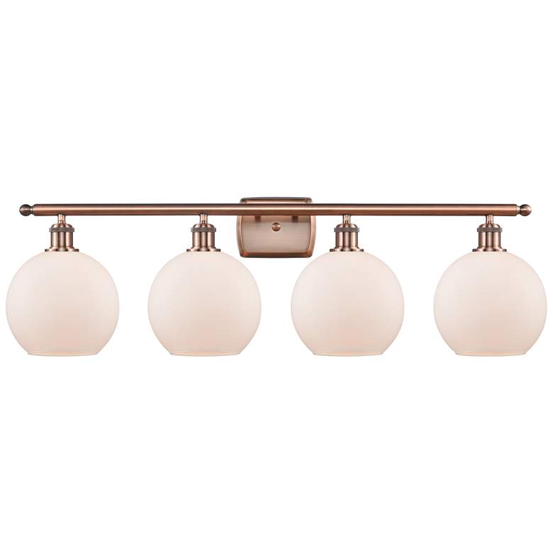 Image 1 Ballston Athens 8" 4 Light 36" LED Bath Light - Copper - White Sh