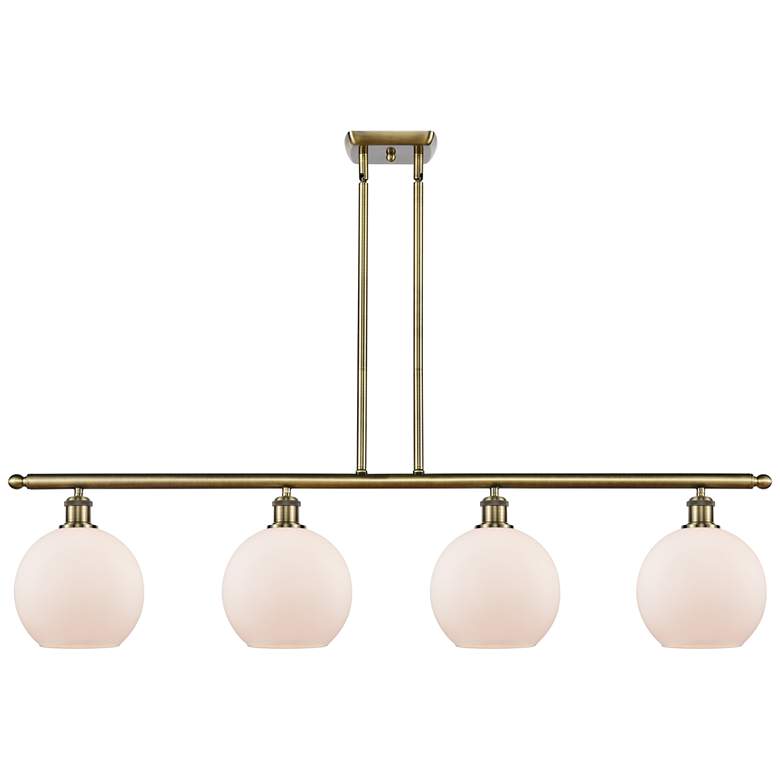 Image 1 Ballston Athens 8" 4 Light 48" Island Light - Antique Brass - Ma