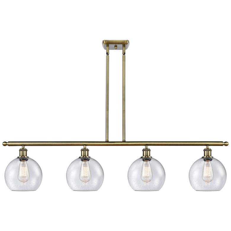 Image 1 Ballston Athens 8" 4 Light 48" Island Light - Antique Brass - Se