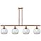 Ballston Athens 8" 4 Light 48" Island Light - Antique Copper - C