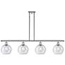 Ballston Athens 8" 4 Light 48" Island Light - Polished Nickel  -