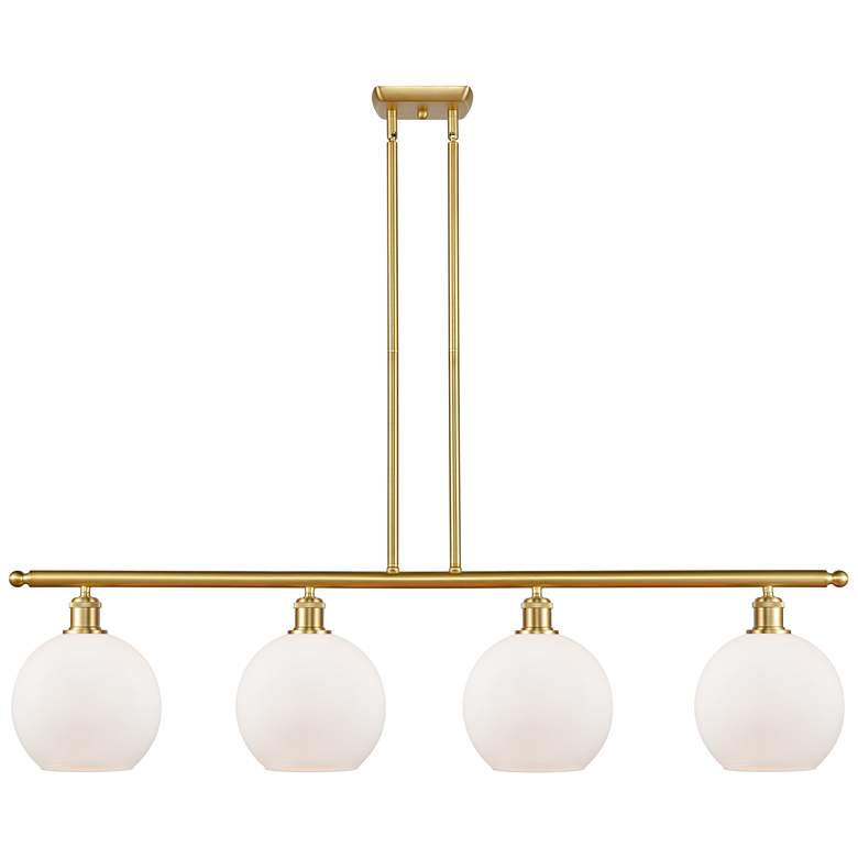 Image 1 Ballston Athens 8" 4 Light 48" Island Light - Satin Gold - Matte