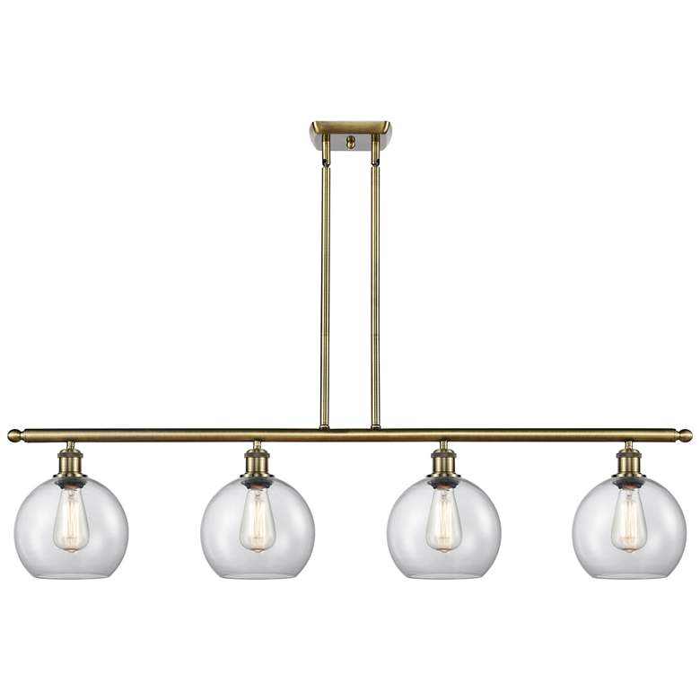 Image 1 Ballston Athens 8" 4 Light 48" LED Island Light - Antique Brass