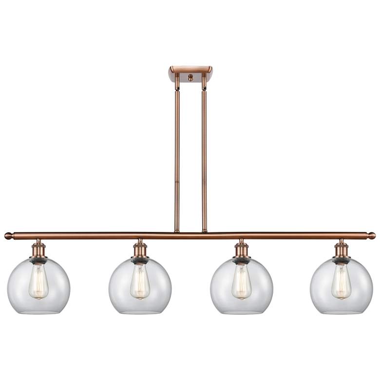 Image 1 Ballston Athens 8" 4 Light 48" LED Island Light - Antique Copper