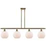 Ballston Athens 8" 4 Light 48" LED Island Light - Brass  - White