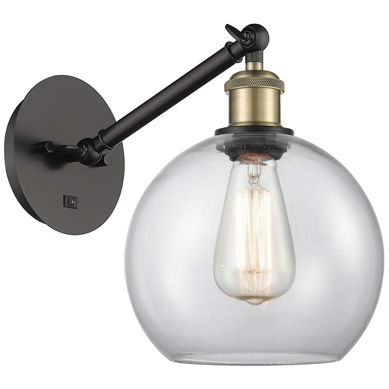 Image 1 Ballston Athens 8" Incandescent Sconce - Black Brass Finish - Clear Sh
