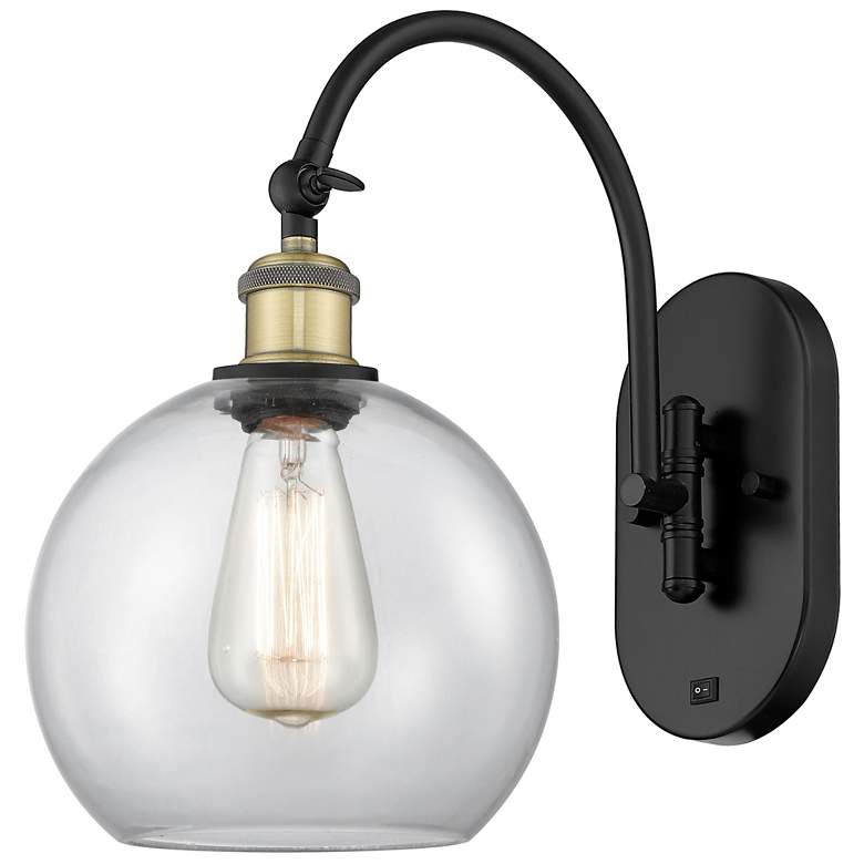 Image 1 Ballston Athens 8" Incandescent Sconce- Black Brass Finish - Clear Sha