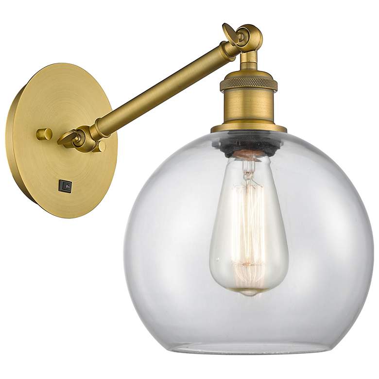 Image 1 Ballston Athens 8" Incandescent Sconce - Brass Finish - Clear Shade