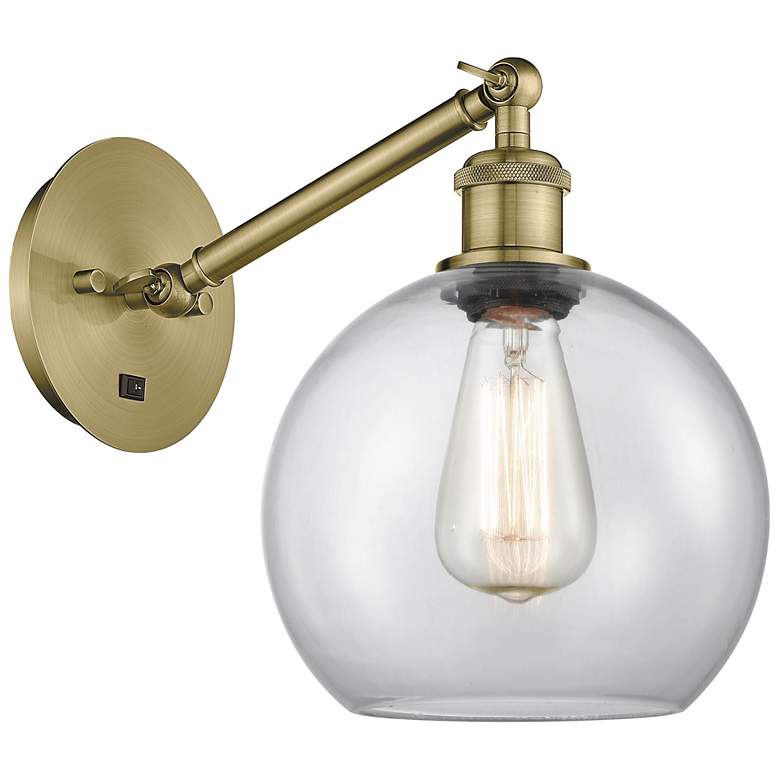 Image 1 Ballston Athens 8" Incandescent Sconce - Brass Finish - Clear Shade
