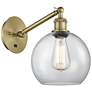 Ballston Athens 8" Incandescent Sconce - Brass Finish - Clear Shade