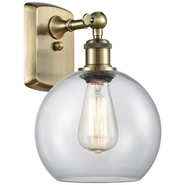 Image 1 Ballston Athens 8" Incandescent Sconce- Brass Finish - Clear Shade