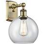 Ballston Athens 8" Incandescent Sconce- Brass Finish - Clear Shade