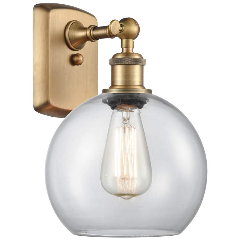 Image 1 Ballston Athens 8" Incandescent Sconce- Brass Finish - Clear Shade