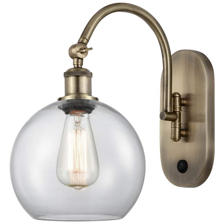 Image 1 Ballston Athens 8" Incandescent Sconce- Brass Finish - Clear Shade
