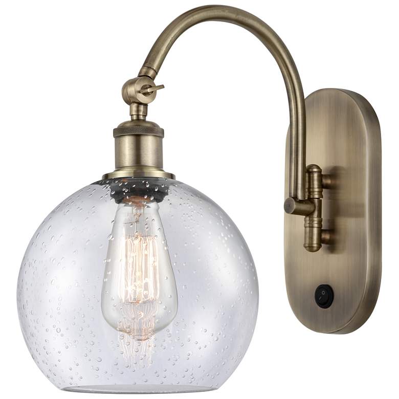 Image 1 Ballston Athens 8" Incandescent Sconce- Brass Finish - Seedy Shade