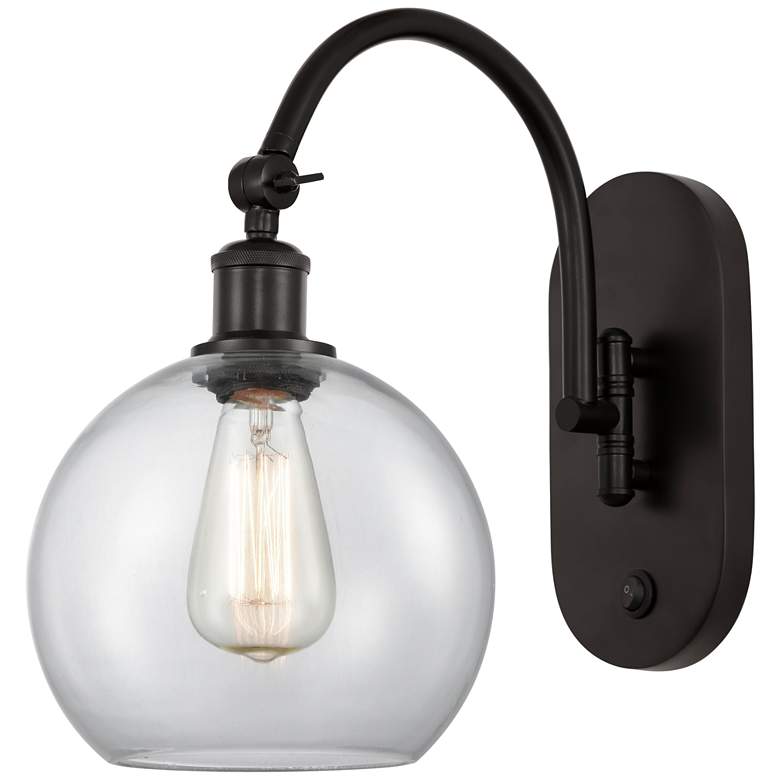Image 1 Ballston Athens 8" Incandescent Sconce- Bronze Finish - Clear Shade